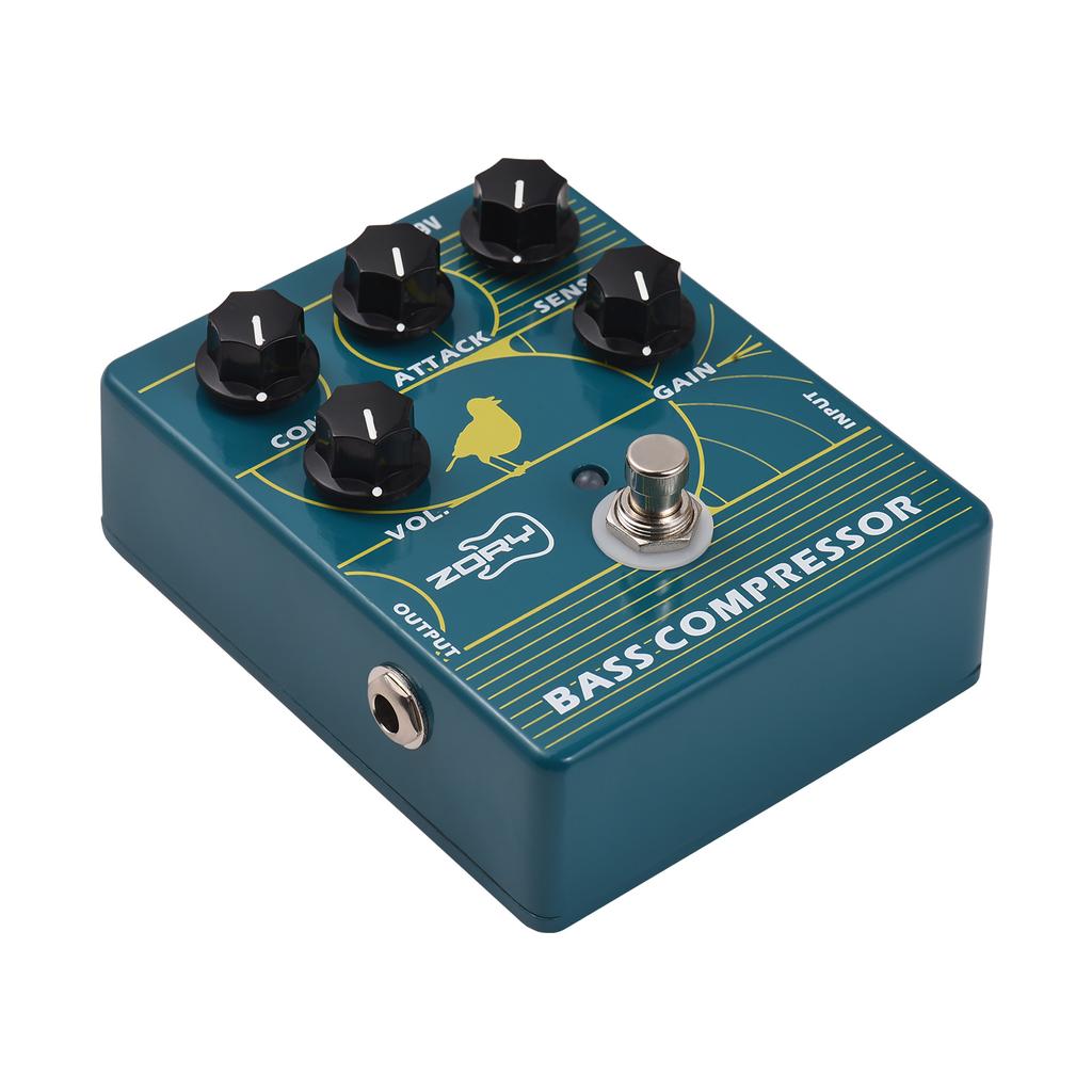 ZORY Compressor Bass Effector Pedal для электрической бас-гитары, басовый усилитель, педаль True Bypass DC 9V