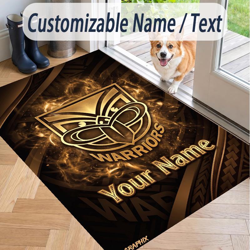 Custom Text Printed Rug Wigan Warriors Non Slip Floor Carpet For Home Room Decor