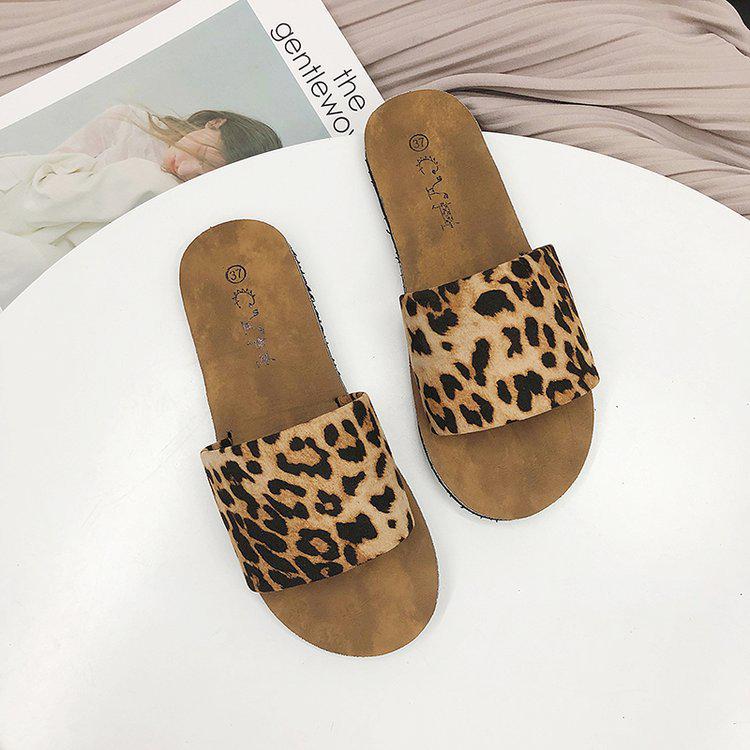 Новые женские тапочки с леопардовым принтом, женские повседневные сандалии, женские шлепанцы, летняя пляжная обувь, женские шлепанцы на плоской подошве с блестками золотого цвета