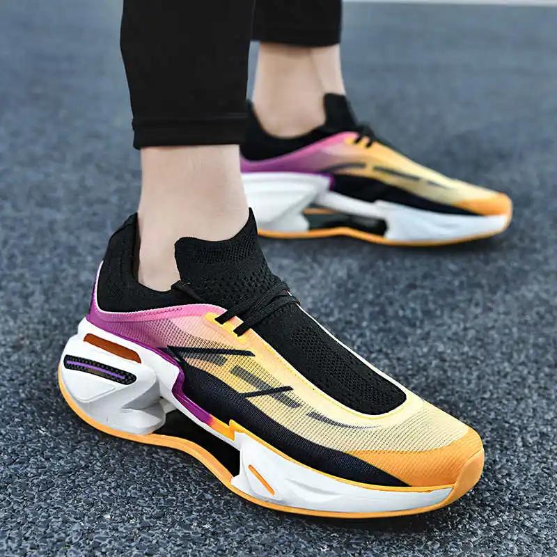 Перфорированный круглый носок, обувь для ходьбы, спортивные мужские кроссовки, летняя уличная обувь, сапатенис, лайф-тренеры, необычный ведущий рэнинг, кэжуал