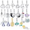 Оригинальные шармы-бусины Медь Хэллоуин Черно-белый кот Скелет Подвески Подходят для браслета Ювелирный подарок Маркировка