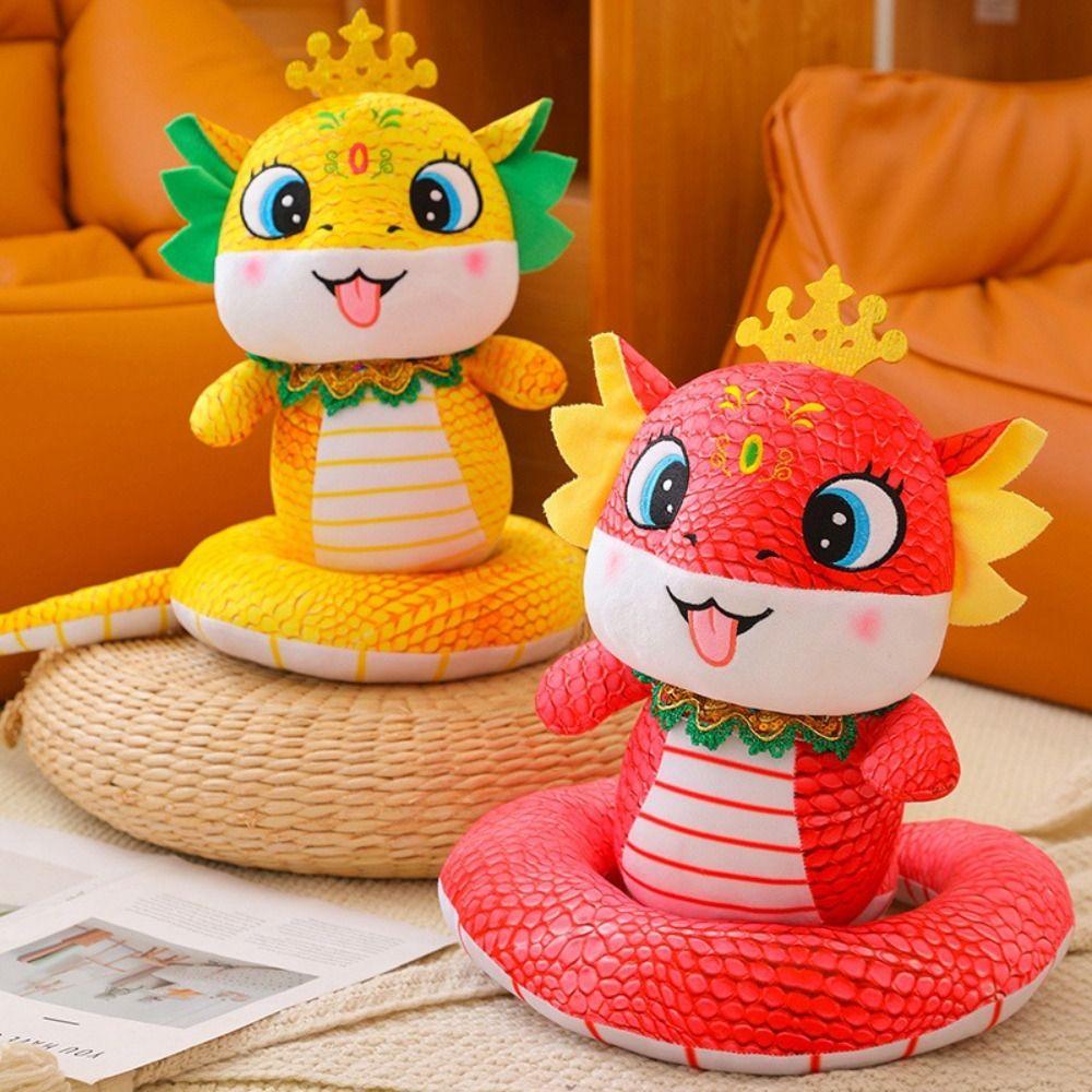 Китайский стиль Год Змеи плюшевая игрушка Бог богатства Счастливая змея кукла брелок подарки на день рождения