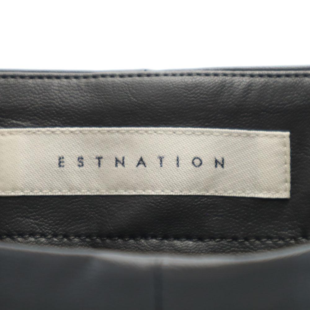 Неношеные брюки из искусственной кожи ESTNATION производства Японии 38 темно-серые женские б/у