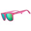 Goodr Flamingos On a Booze Cruise Polarized Sunglasses for Men and Pink Translucent Frame with Teal Reflective UV400 Size Medium Women, Lenses,
