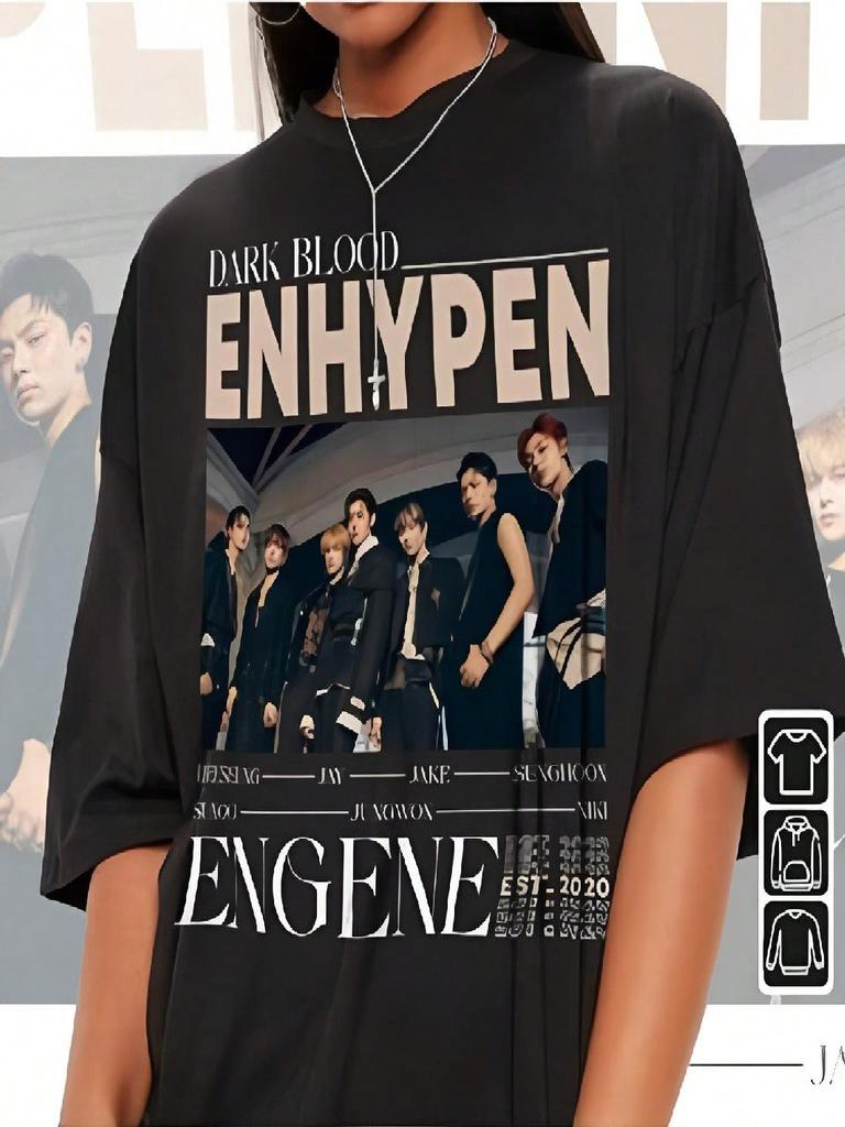 Kpop EN FATE Men Women Short Sleeve Cotton Round Neck T-Shirt Casual Fashion Unisex Streetwear Tops_1j