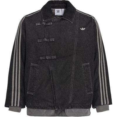 Оригинальная мужская черная джинсовая куртка с тремя полосками в китайском стиле KR5066 Унисекс куртки KR5066