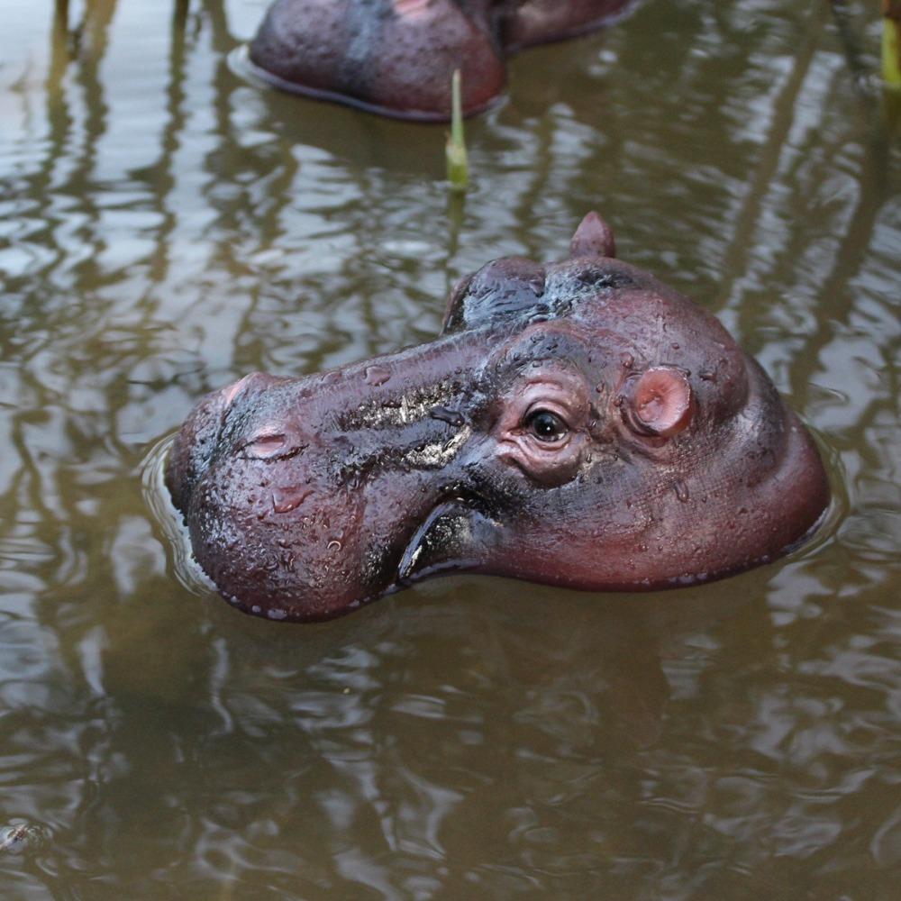 Забавные плавающие украшения в виде гиппопотама, смола, ручная работа, фигурки животных, украшение, декор для двора