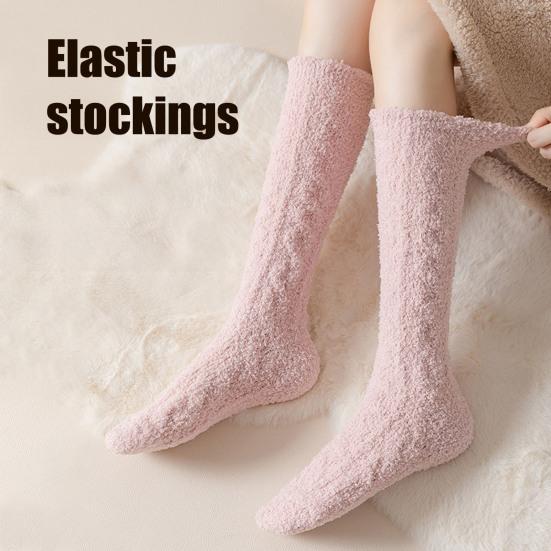 Fuzzy Socks for Women Knee High Fluffy Stockings Soft Warm Cozy Slipper Socks Plush Winter Long Floor Socks