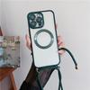 Покрытие прозрачное магнитное для чехлов Magsafe Wireless Charging для iPhone 16 15 14 11 12 13 Pro Max Crossbody Lanyard ожерелье Чехол