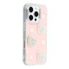 For iPhone 16 Pro Case Rhinestone Edge Pearl Love Decor TPU+PC IMD Phone Cover