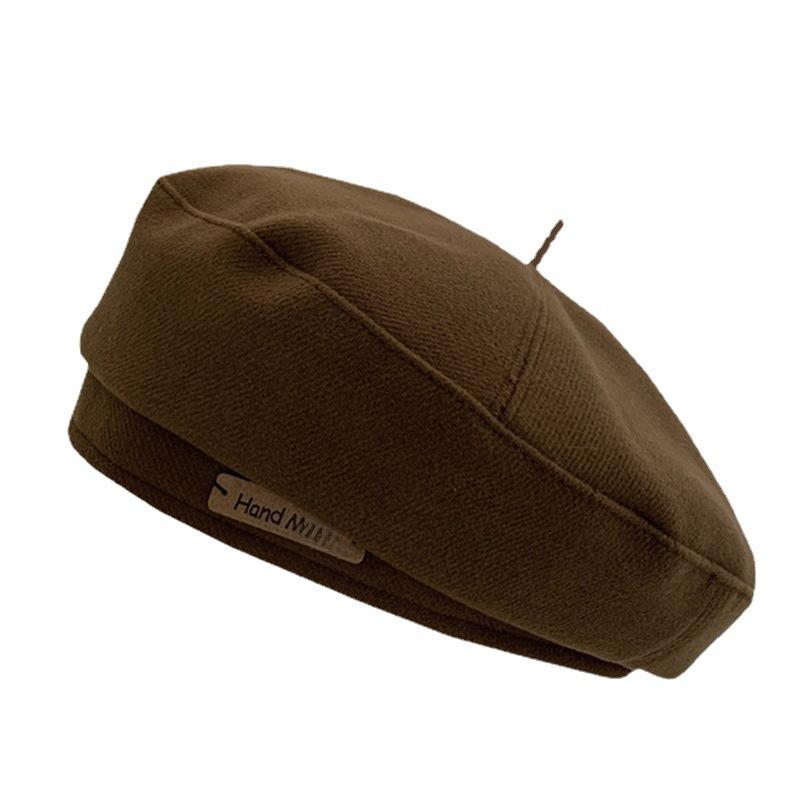 Modern Woolen Beret Hat For Women Winter Large Head English Painter Cap