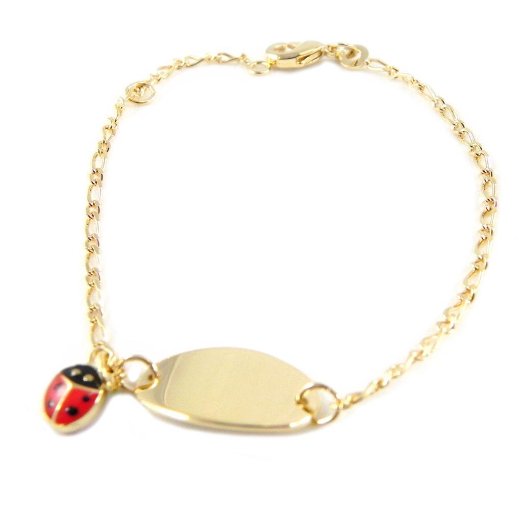 Les Trésors De Lily [B9935] - Позолоченная цепочка-панцирь 'Bambino Chance' Золотая - 16 см 16x10 мм