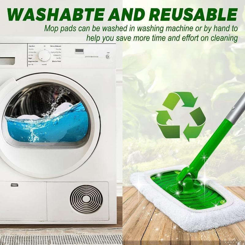 1/4 упаковки, многоразовые сменные тряпки для швабры из микрофибры, которые можно стирать в машине, насадки для швабры для чистки пола, сменные насадки для влажной и сухой уборки двойного назначения, швабра в комплект не входит