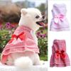 Plaid Printing Bow-knot Decor Apparel Two-legged Dog Costume Skirt Dress for Summer Pet Clothing