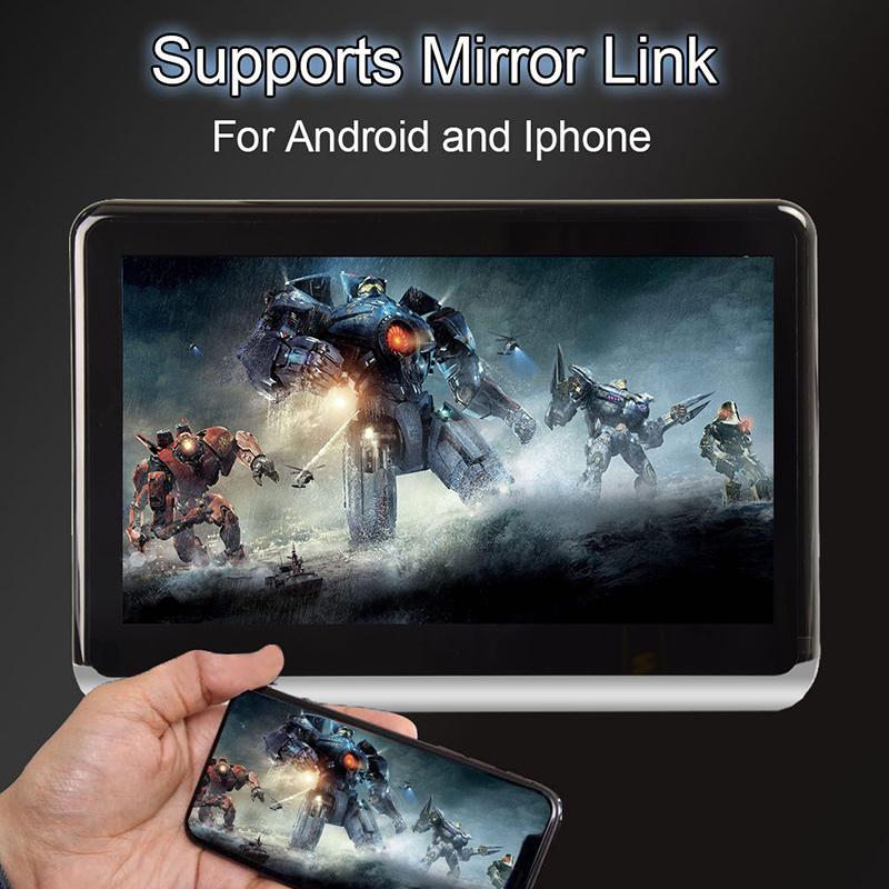 WIFI 10.1''сенсорный экран 4K автомобильный мультимедиа 2+32G внешний Android9.0 подголовник монитор авто стерео беспроводное зеркало ссылка