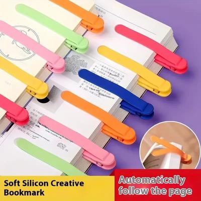 1 шт. Автоматический клип-закладка для следования за страницей Мягкий силикон Недеформируемый Многофункциональный Зажим для чтения книги Инструмент для чтения