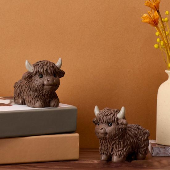 Статуэтка коровы из горной породы Yousheng, скульптура коровы из горной породы, ручная работа, статуэтка крупного рогатого скота, украшение для фермерского дома, многоярусный поднос, украшение для кухни, домашний декор