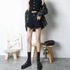 Wowen Classic and Minimalist Fashion Versatile Black Female Summer Broken Holes Wide-legged Pants A Word Loose Ragged Edge Shorts Female Denim Shorts