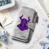 Gothic Purple Demon Pattern Long Wallet Cool Multislot Casual Card Holder Fashion Zipper Purse