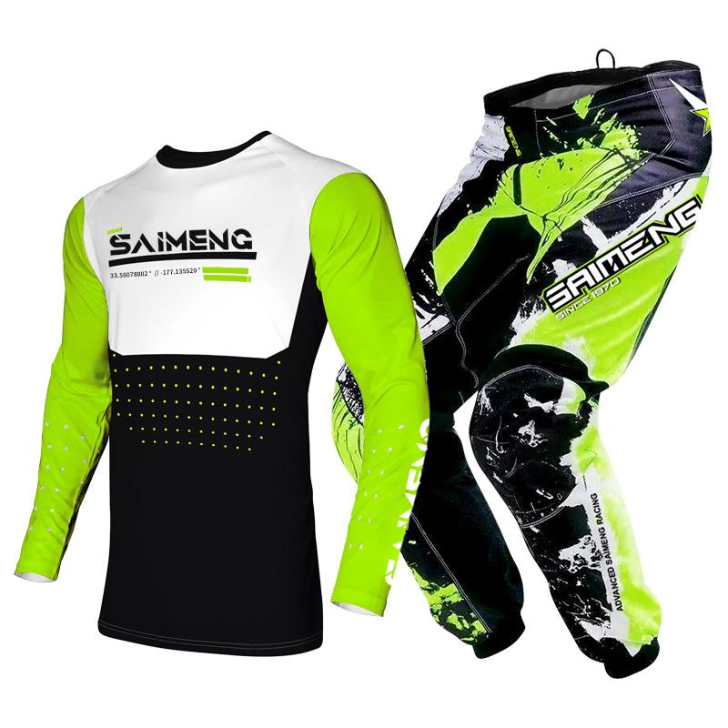 Комплект экипировки для мотокросса для детей 4 5 6 7 8 9 10 11 12 13 лет Молодежный детский мотоциклетный костюм для мальчиков и девочек, майка, штаны, гоночный костюм для бездорожья, эндуро, мотокросса, горного велосипеда
