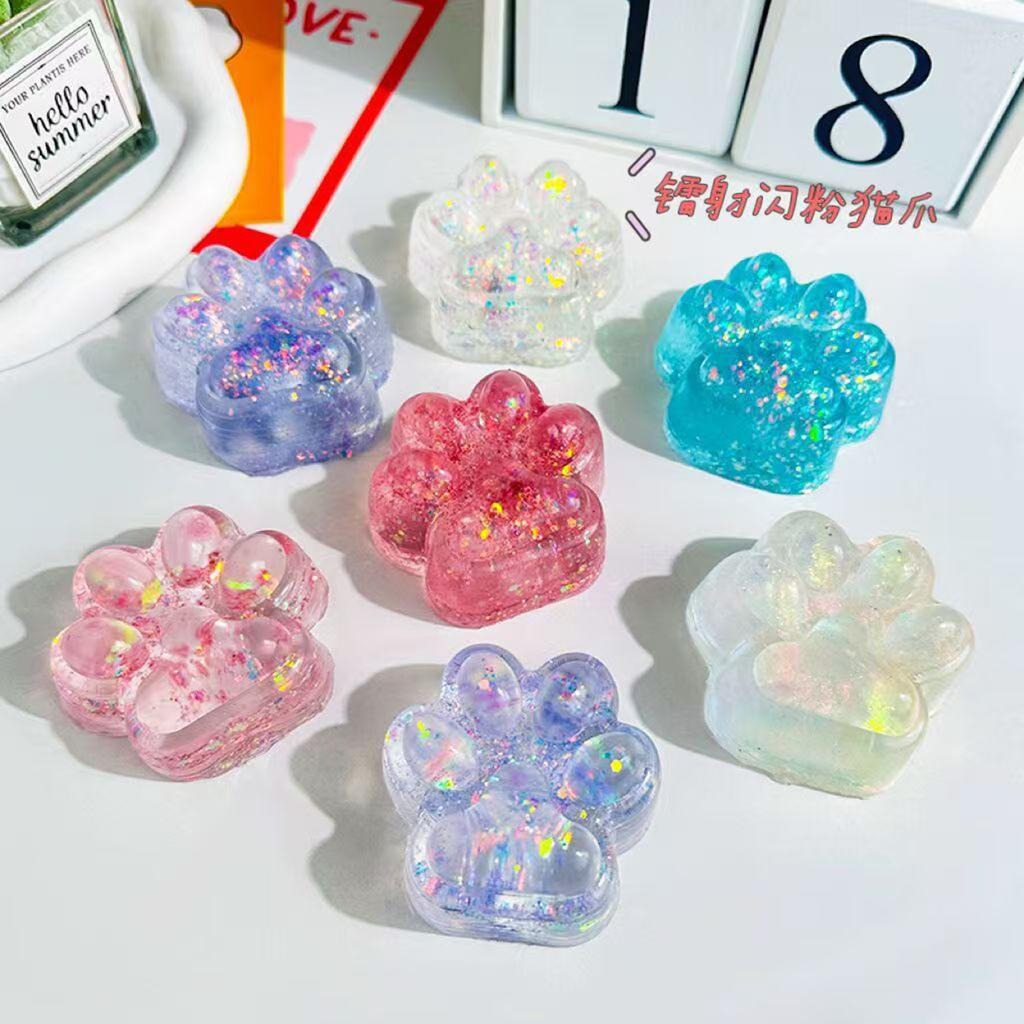 Cat Paw Squeeze Toys Cute Kawaii fufu Stress Relief Sensory Toys Jelly Squishy Fidget Toys Novelty Things for Kids Teenage