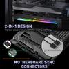 2-в-1 RGB LED Держатель видеокарты 1800 об/мин 5 В 3-контактный ARGB Вентилятор охлаждения видеокарты с 3x80 мм вентиляторами Крепежный кронштейн PCI