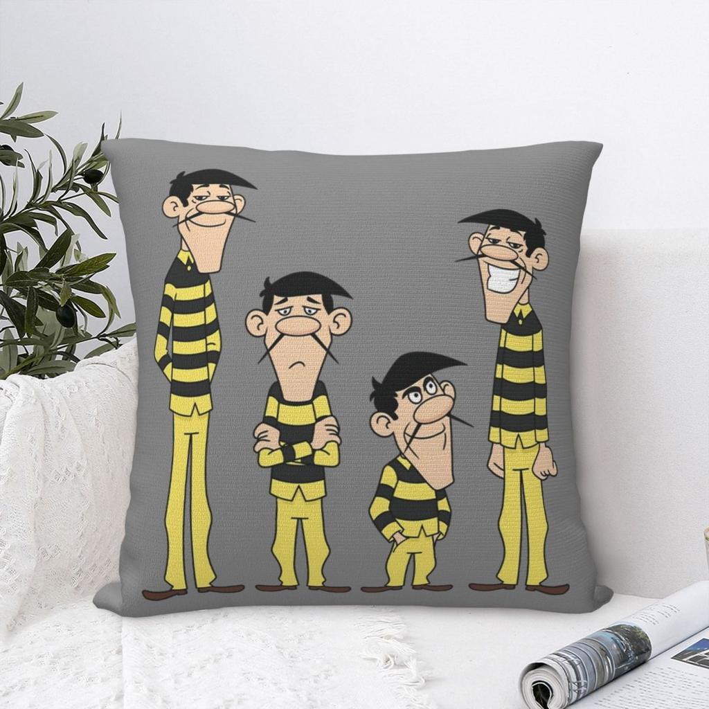 Подушка Далтоны Лаки Люк Мягкая Полиэстеровая Наволочка Декоративная Наволочка на Подушку Чехол для Подушки Стул На молнии 45*45см