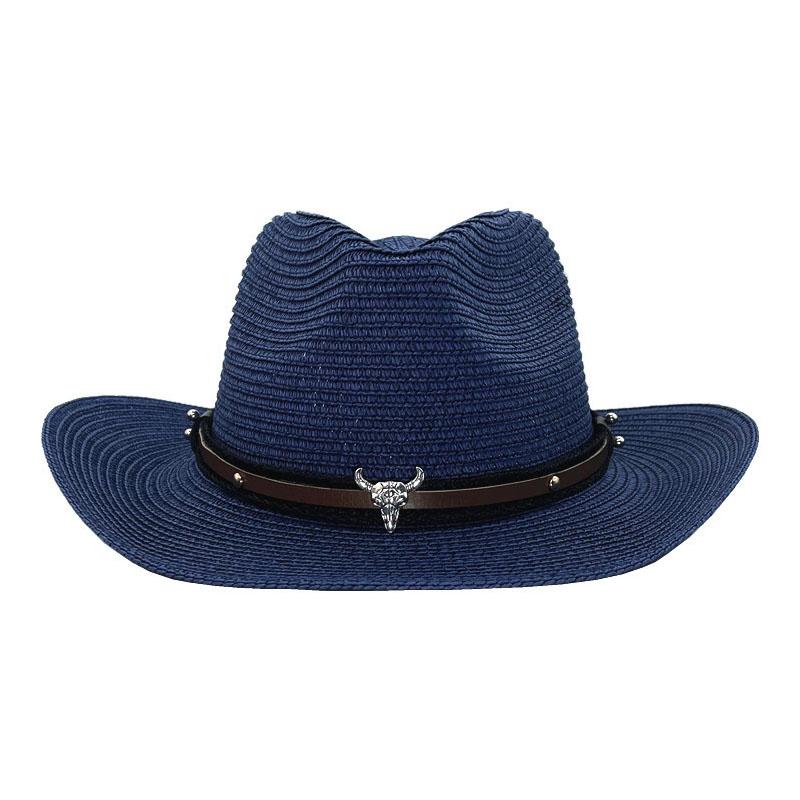 Мужская соломенная шляпа в панамском стиле, ковбойская шляпа, летняя шляпа от солнца 56-58 см