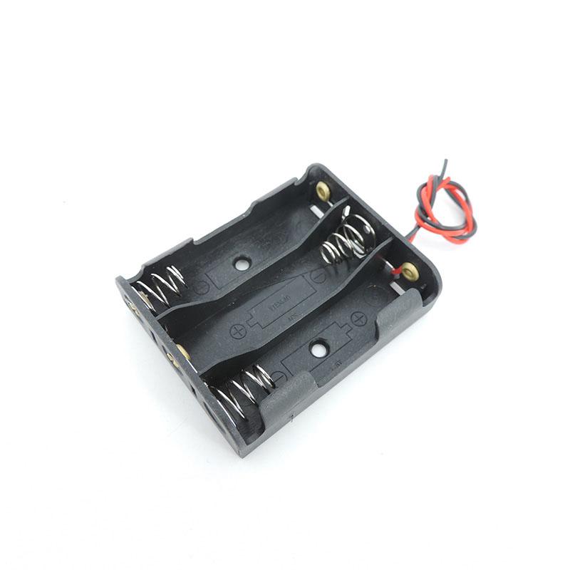 10 шт./лот 2pin черный пластик 3 слота AA 3x1.5v 4.5v батарейный ящик для хранения чехол DIY батарейный контейнер с проводом