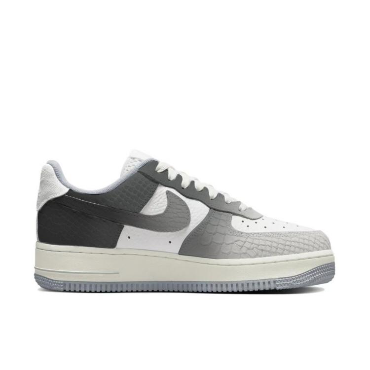 Nike Air Force 1 Slip Resistant Abrasion Resistant Low top Skateboard Shoes Women's White Gray DX2678-100(Team352-)