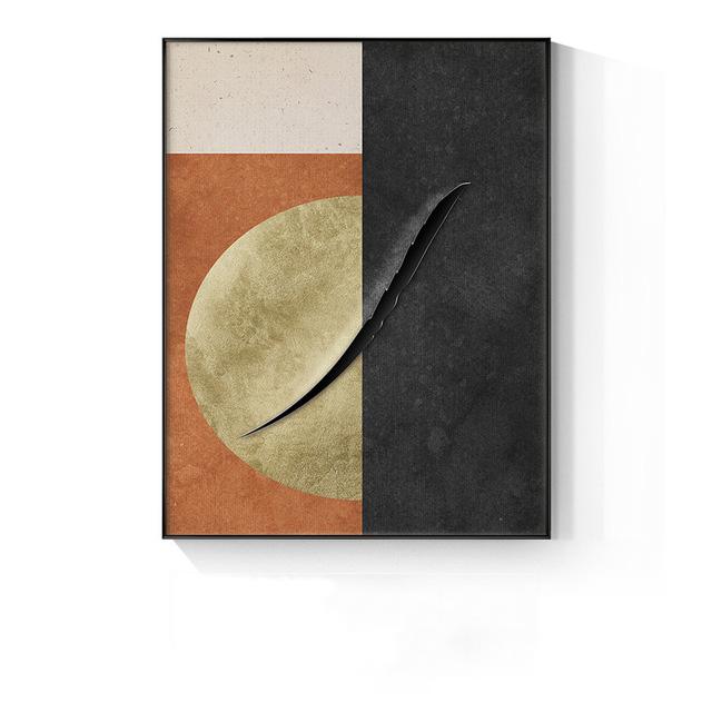 Scandinavian Abstract Color Poster Blocks and Black Lines Canvas Painting Nordic Wall Art Decoration Picture Home Design Decor