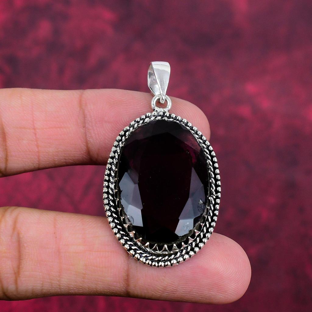 Amethyst Pendant Gemstone Jewelry, 925 Solid Sterling Silver Pendant, Gift For Women Handmade Pendant