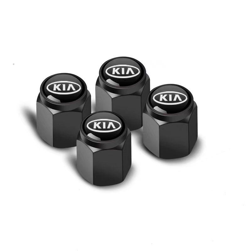 Set of 4 Metal Car Wheels Tire Valve Caps Stem Box Covers Car Accessories Styles for Kia Sportage Rio Ceed Picanto K5 K9 Sorento