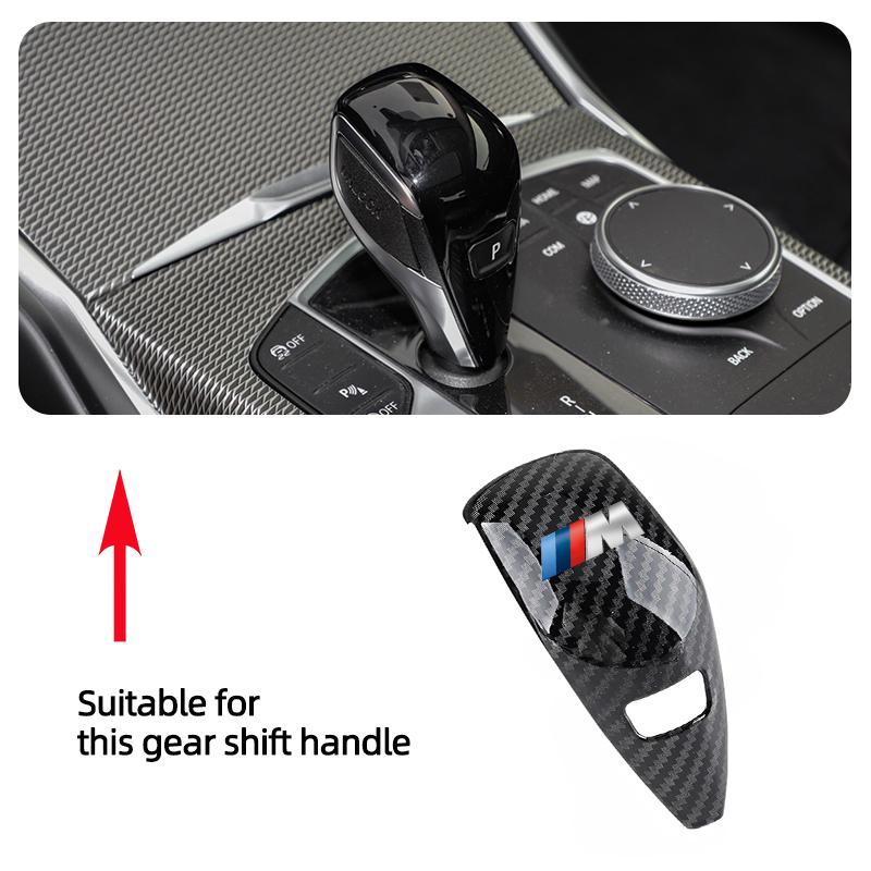 Car Gear Lever Protective Cap ABS Carbon Fiber Cover For BMW E46 E90 E60 F30 F10 E39 E36 F20 G20 G30 E92 E87 E91 X5 E70 F11 E30 XR1