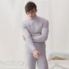 Men's Medium Turtleneck Thermal Underwear Set with Velvet, Autumn/Winter Dad Suit
