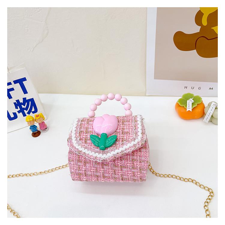 Kids Fashion Toyinspired Pu Crossbody Bag With Artificial Pearl Bow And Flower Decoration For School Use