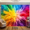 2D plane colorful theme photography background featuring rainbow explosions bright paint splashes and bold abstraction