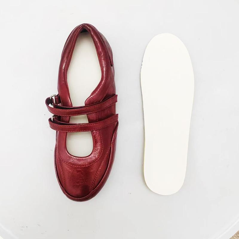 Женская обувь ретро красные туфли Мэри Джейн женские с внутренней платформой повседневные балетки плоские одинарные туфли мода