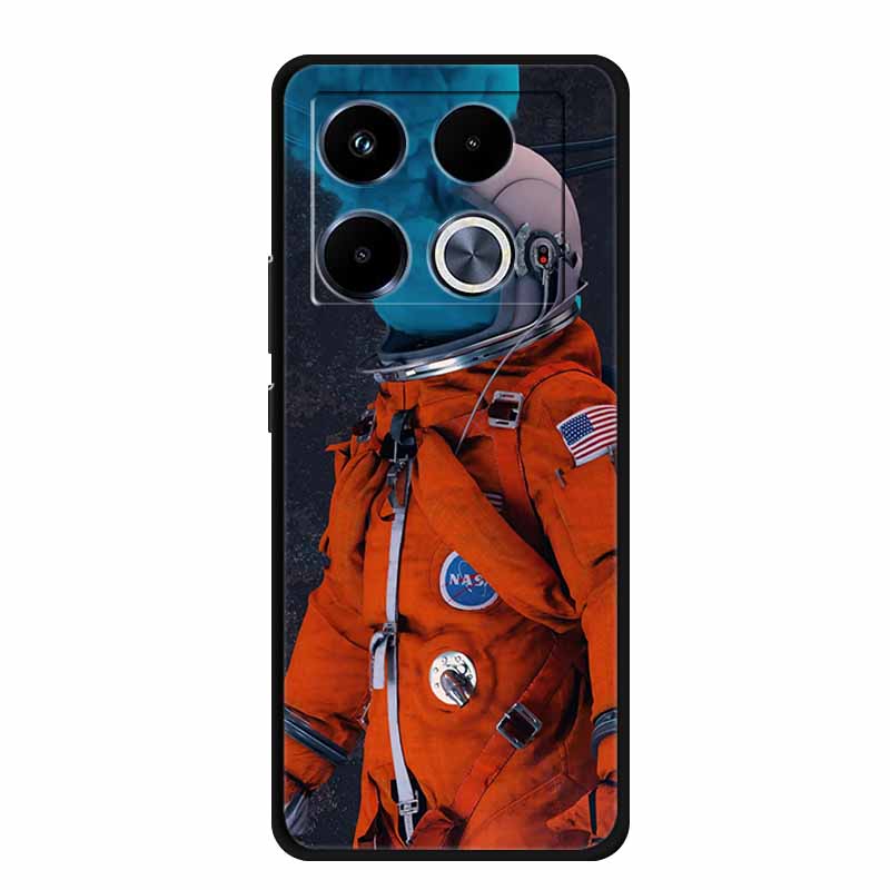 For Infinix Note 40 Case X6853 Space Soft Silicone TPU Astronaut Back Cover Phone Cases For Infinix Note 40 Pro 5G 4G Coque Para