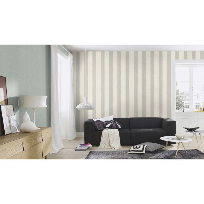 Papier peint intissé - RASCH - 449822 - 0.53 m x 10.05 m - Argent - Uni