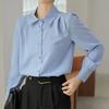 Navava Unisex Vintage Elegance Plain Long Sleeve Collar Shirt Nb2505