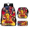 Wolverine Deadpool Movie Characters Trendy Cartoon Printed Backpack Student