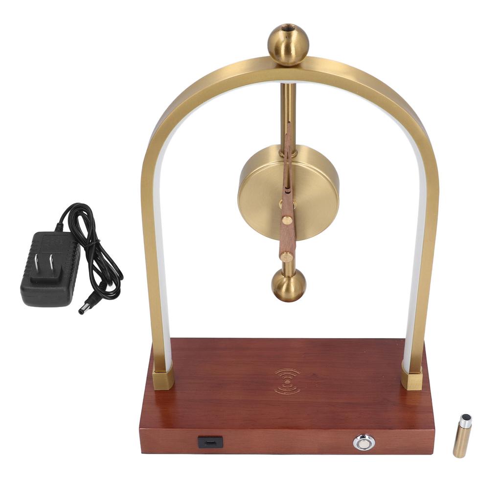 LED Desk Lamp Silent Clock with Wireless Charger Modern Adjustable Lighting for Bedroom Study US