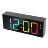 Электронный настольный будильник 12 24 часа LED-дисплей Регулируемая громкость RGB Динамический экран Будильник для спальни Черный