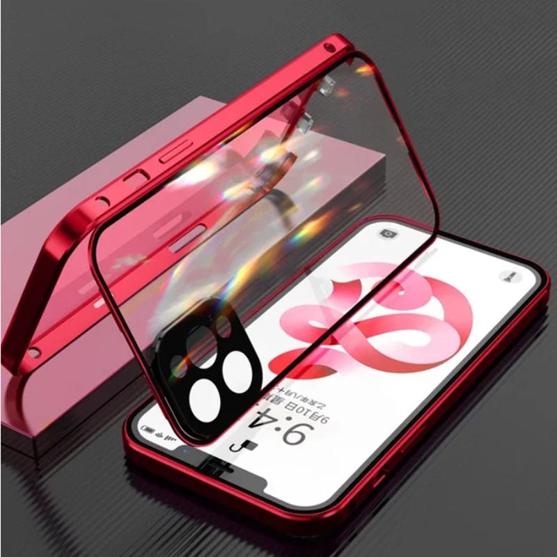 Для чехла Magsafe Для iPhone 17 16e 15 14 13 12 Pro Max Металлический Магнитный Беспроводная Зарядка Защита Линзы Двусторонняя Застежка Крышка