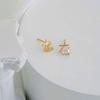 Серьги с китайскими иероглифами «Left and Left» Асимметричные серьги Маленькие и персонализированные серьги Женственный темперамент