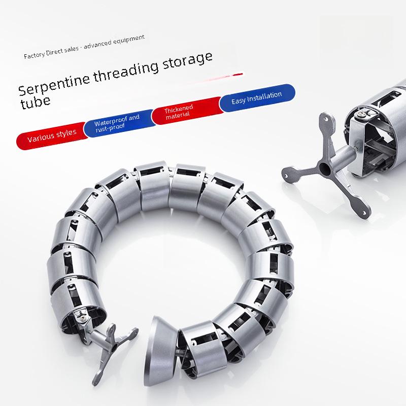 Офисный стол Snake Threading Tube: Подъемный стол для конференций со скрытой системой управления проводами для организации круглых/квадратных кабелей.