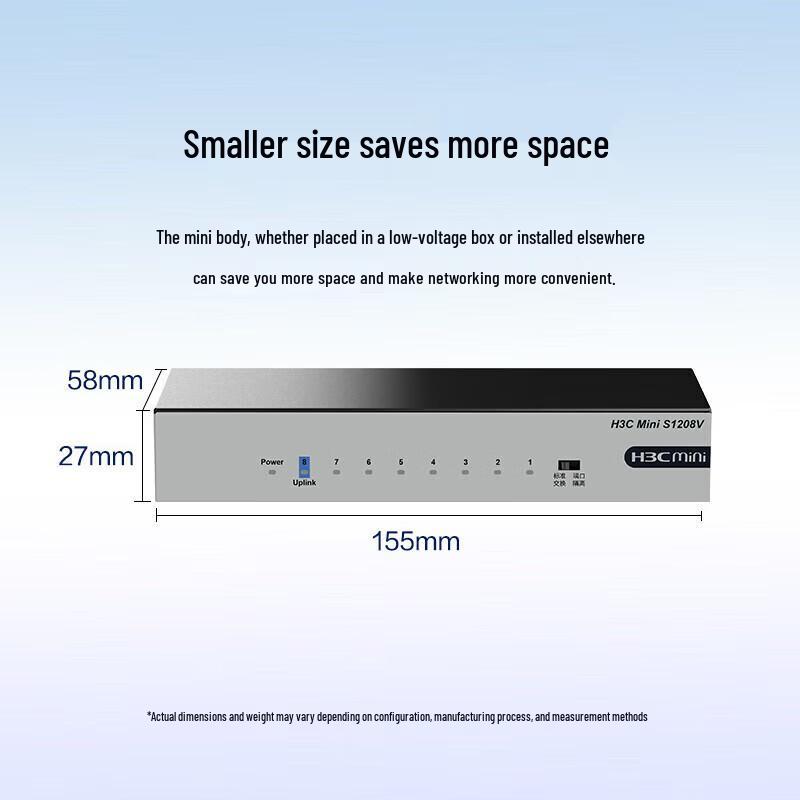 H3C Mini S1208V 8-портовый гигабитный настольный коммутатор