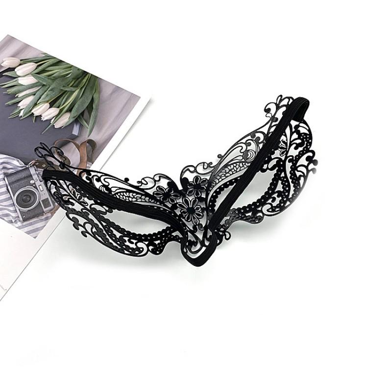 Venetian Masquerade Mask Metal Rhinestone Half Face Women Halloween Party Stage Performance