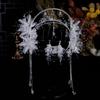 Fairy Bride Crystal Crown Earrings Shining Wedding Jewelry Set Rhinestone Headband Hair Jewelry